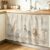 Anzona Beige Animals Cabinet Curtains 28″ W x 51″ L, Farmhouse Elephant Zebra Lion Giraffe Sink Skirt for Bathroom Kitchen Self Adhesive, Desk Privacy Short Curtain for Sink Under Counter Classroom