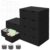 aopule 6 Packs Index Cards Box,3×5 Index Card Holder with Lid,2-Compartment Black Index Card Storage Organizer for 3’x5′ Note Cards, Recipe Cards, Flashcards Office Organization