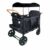 Aosekaa Twin Infant Carriage Wagon Push Cart with Canopy and Airy Mesh Seat Or Recline Options Utility Pockets and Strong Frame Suitable for School Runs Town, Black, Black, Two-Seater