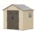 Aoxun 8×4 Ft Outdoor Storage Shed with Floor, Large Resin Outdoor Shed with Lockable Door & Windows, Garden HDPE Sheds for Lawn Tools, Pool Supplies & Bikes