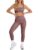 Aoysky Womens Workout Gingham 2 Piece Outfits Yoga Matching Leggings Set