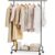 APEXCHASER Heavy Duty Mobile Clothes Rack – 2 Lockable Wheels Rolling Clothing Rack with Storage Shelf – Sturdy Metal Garment Rack for Bedroom, Shop, Laundry Storage – 63H x 42W x 16D in