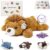 Aplushuman 1.8 LB Golden Lion Weighted Stuffed Animal | Microwavable Heatable & Coolable Heating Pad with Tourmaline Beads & Lavender