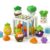 Aprilwolf Baby Early Education Toy Set: 2-in-1 Montessori Toys for 1 Year Old, 6 Sensory Shape Blocks Cube & Press-and-Go Vegetable Cars for Fine Motor Skills & Sensory Learning (Ages 1-3)