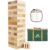 ApudArmis Giant Tumble Tower (Stack from 2Ft to Over 4.2Ft), 54 PCS Pine Wooden Stacking Timber Game with 1 Dice Set – Classic Block Giant Outdoor Game for Teens Adults Family