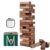 ApudArmis Giant Tumble Tower (Stack from 2Ft to Over 4.2Ft), 54 PCS Pine Wooden Stacking Timber Game with 1 Dice Set – Classic Block Giant Outdoor Game for Teens Adults Family(Brown)