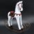 Aramox Hand Carved Painted Rocking Horse from Nordic Logs Shaky Wooden Horse Decorative Collectible Kids Home Desktop Ornament (White)