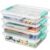 AREYZIN 6 Qt Clear Storage Bins with Lids,Stackable Plastic Storage Containers with Secure Latches,Multi-Purpose Classroom Storage Organizer for Craft Supplies,Paper & Office Stationery,4 Pack
