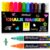 ArtBeek Chalk Markers, 12 Colors Liquid Chalk Markers for Blackboard Chalkboard Calendar Glass, Dust-Free Erasable Pens, 6mm Reversible Bullet & Chisel Tip