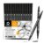 Artecho 12 pcs Black Dual Tip Brush Pens with Fine & Brush Tip