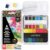 ARTEZA Watercolor Paint, Set of 12 Assorted Vibrant Colors in Half Pans, Tin Box with Water Brush Pen for Artists, and Beginners