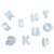 ARTISAMILY 30pc Blue Luminous Letter Beads Alphabet Large Hole Acrylic Bead