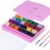 ARTME 24 Colors x 30ml Gouache Paint Set with 3 Paint Brushes and a Palette in a Carrying Case, Non-Toxic, Perfect for Artists, Students (Pink)