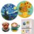 Art Painting Style Funny Round Magnetic Coaster Set of 2 Doubles as Fridge Magnets, for The Office Desks Home Kitchen Coffee Tea Table, Birthday Housewarming Gifts for Family Friend Coworker Sister
