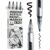 ARTWARD Classic Black Acrylic Paint Markers 4 Pack, Dual Tip 0.7mm & 3mm