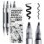 ARTWARD Pure Black Acrylic Paint Markers 4 Pack, Dual Tip 0.7mm & 3mm