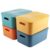 ASelected 4 Pcs Large Storage Boxes With Lids, Stackable Plastic Storage Baskets with Handle, Colorful Organizer Bins for Cupboard, Kitchen, Office, Bathroom