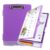 ASelected A4 Clipboard with Storage, Clipboard with Pen Holder, Plastic Clipboards with Compartment, Heavy Duty Storage Box Folder for School, Office, Medical Personnel, Side-Opening (Purple)