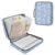Aslsiy Zipper Binder Bag Magic Bow Knots Stras on Blue 3 Ring Binder Organizer 7-Tab Dividers Expanding File Folder