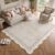 Asrug Scalloped Rug 5×7 Washable Rugs Solid Beige Area Rug Non Slip Soft Low Pile Foldable Vintage Carpet Home Decor for Kids Room Playroom Living Room Bedroom Kitchen Dining Room