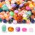 Assorted Acrylic Beads Large Hole 5mm, 300Pcs Pony Beads Bulk Spacer Beads for Jewelry Making, Hair Beads for Braids & Braiding, Macrame Beads, Flat Round Shapes Craft Kit
