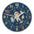 Astronaut Wall Clock, Playful Educational Rocket Robot Space Navy Blue Quiet Wall Clock for Living Room Bathroom Hallway Entryway Decor 11.6×11.6 Inches