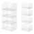 Astrorhine 4-Tier Stackable Closet Organizers and Storage Basket – Foldable Closet Shelf Organizer System, Sturdy Metal Space-Saving Clothes Storage Bins for Wardrobe, White