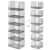 Astrorhine 6-Tier Stackable Closet Organizers and Storage Basket – Foldable Closet Shelf Organizer System, Sturdy Metal Space-Saving Clothes Storage Bins for Wardrobe, Black