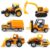 AtomDream Tech 6 Pack Diecast Construction Vehicle Toys – Mini Construction Truck Set with Excavator, Dump Truck, Bulldozer & Mixer for Boys Girls Ages 3+, Birthday Party Favors & Goodie Bag Stuffers