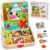 Atoylink Magnetic Forest Puzzle Set for Kids, Wooden Storage Box with Magnetic Dry-Erase Drawing Board, Animal Magnets, 26 Lowercase Letter Magnets, Marker, Educational Travel Toy for Toddlers Ages 3+