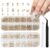 ATRIYFUL Champagne Gold Nail Rhinestones Kit – 3D Multi Shape Crystal