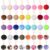 Auihiay 40 Pieces Pom Poms Keychains Fluffy Balls Pompoms Key Chain Faux Rabbit Fur Pompoms Keyring for Girls Women Hats Bags Knitting Accessories