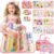 Aurasys Toddler Busy Board Montessori Toys for Girl Birthday Gift,Educational Learning Sensory Busy Book, Airplane Car Travel Activities Toy for Girl(Pink)