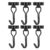 Aurikall 180 Degree Rotating Swing Hangers – 6 Piece Magnetic Hook Set with 15 kg Load Capacity, Black Magnetic Finish for Organization and Storage for Metal Surfaces – No Drilling (Black)