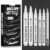 Aurobliss White Art Pen 6 Pieces, Opaque White Paint Pen Set with Brush, Fineliner, Chisel/Medium/Fine Point, Acrylic Paint Pens for Writing and Drawing on