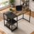 auruge 40“ x 20” Vintage-Style Wood-Finish Desk with Side Shelves