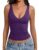 Avidlove Plunge Tank Top for Women Deep V Neck Double Lined Summer Tops Slim Fit Y2k Soft (Purple, XS)