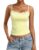 Avidlove Women Camisole Going Out Tops Lace Trim Tank Top Square Neck Sleeveless Spaghetti Strap Summer Yellow
