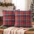 AVOIN colorlife Christmas Dark Blue Red Plaid Decorative Throw Pillow Covers, 20 x 20 Inch Holiday Scottish Tartan Cushion Case Farmhouse Decoration for Sofa Couch Set of 2
