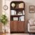AVZEAR 71″ Tall Arched Bookcase 5 Tier Fluted Freestanding Arched Bookshelf