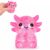 Axolotl Squishy Squeeze Toy, Cute Glitter Fidget Toy for Stress Relief, Sensory Stress Ball for Anxiety Relief, Crebloxinn Soft Squishy Toy for Kids & Adults(Pink)