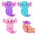 Axolotl Squishy Squeeze Toy for Stress Relief, Glitter Fidget Toy for Kids & Adults, Crebloxinn Cute Sensory Toy for Anxiety Relief(3Pack)