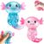 Axolotls Squishies Fidget Stress Ball,Cute Squishies Axolotls Toy,Easter Basket Stuffers, Stress Ball Squeeze Toys for Stress Relief (2pcs)
