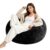 AYJOIR Bean Bag Chair 4FT with Memory Foam Filling, Large Bean Bag Chair with Soft Flannel Cover, Cozy Lounge Sofa for Living Room Bedroom College Dorm Reading Gaming Black