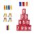 Aymzbd Children Game Can Toss Carnival Tin Can Tossing Game Metal Construction Educational Toy Cartoon Suitable for Parties Outdoor Activities Events, Red Numbered Cans with Rainbow Striped Set