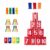 Aymzbd Children Game Can Toss Carnival Tin Can Tossing Game Metal Construction Educational Toy Cartoon Suitable for Parties Outdoor Activities Events, Red Numbered Cans with Four Color Set