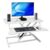 Aynuma 31.5 Inch Standing Desk Converter, Height Adjustable Sit Stand Desk Riser with Gas Spring, Wide Keyboard Tray, Ergonomic Desktop Workstation for Dual Monitors, Laptop & Home Office, White