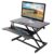 Aynuma 32 Inch Standing Desk Converter, Height Adjustable Sit Stand Desk Riser with Gas Spring Lift, Keyboard Tray & Dual Monitor Workstation, 44 lb Capacity for Home Office & Computer Desk, Black
