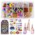 AZZORI Bead Keychain Making Kit, 492 Pcs with Letter Beads, Charms & Clasps