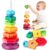 Baby Spinning Stacking Toys for Toddlers 1-3, Sensory Montessori Toys for One Year Old Girl Boy, Rainbow Ring Stacker Tower, Educational Learning Toy, Perfect Christmas Birthday Gifts